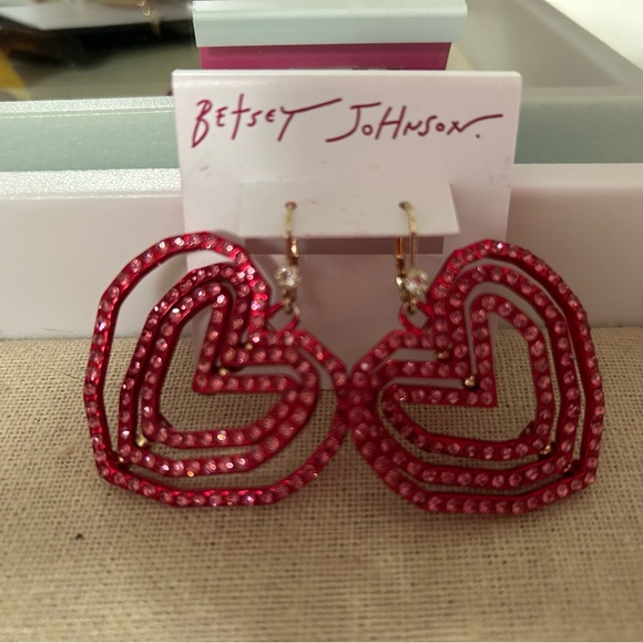 Betsey Johnson Jewelry - Betsey Johnson Red Dangle Earrings